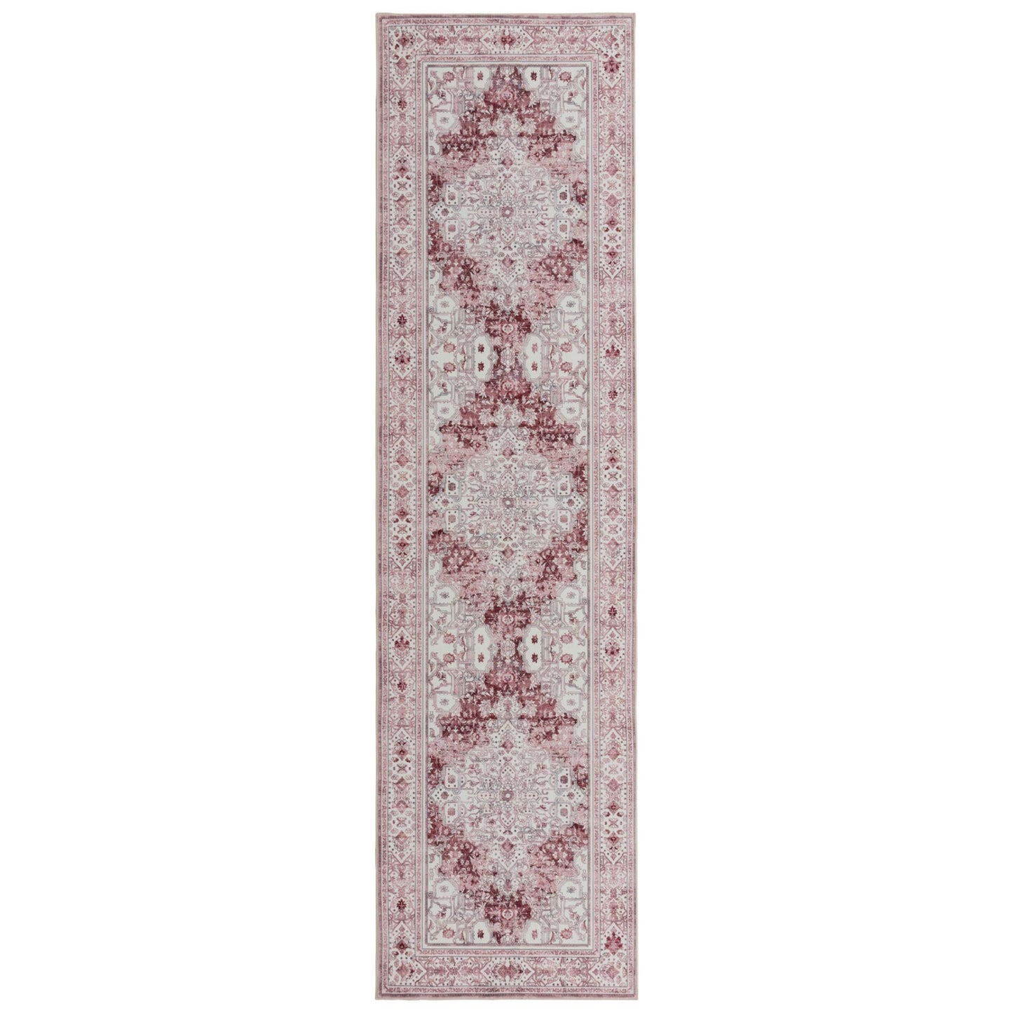 Royal Antique Persian Vintage Design Pink Rug Machine Washable