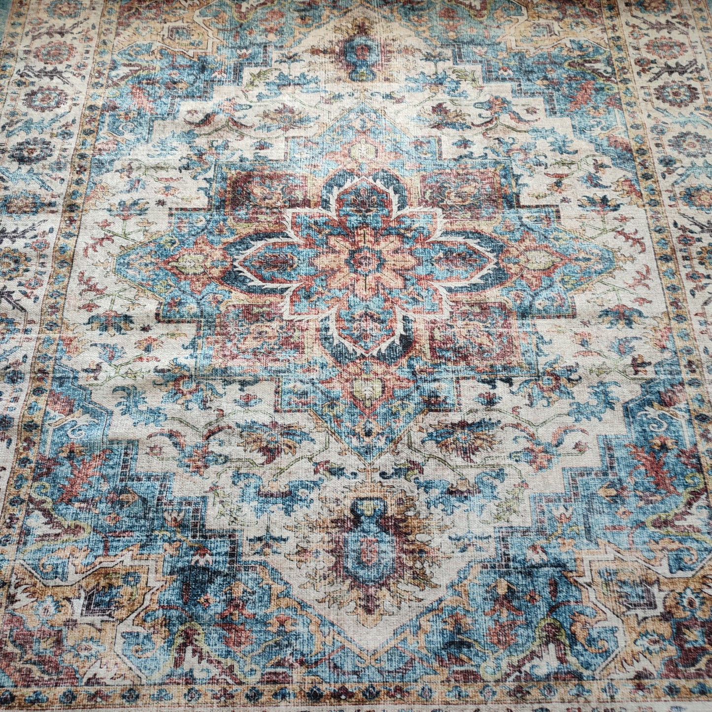 Vintage Distressed Turkish Rug XL 190x270cm Nonslip Backing