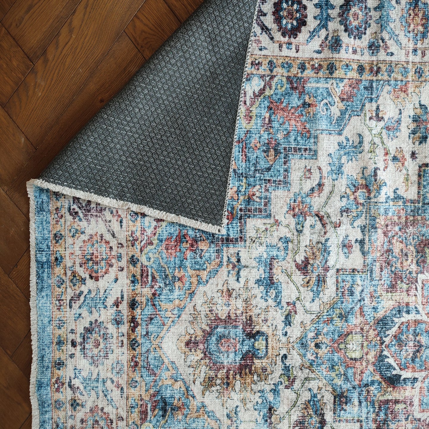 Vintage Distressed Turkish Rug XL 190x270cm Nonslip Backing