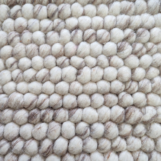 Chunky Hand Woven NZ Wool Pebble Rugs Beige