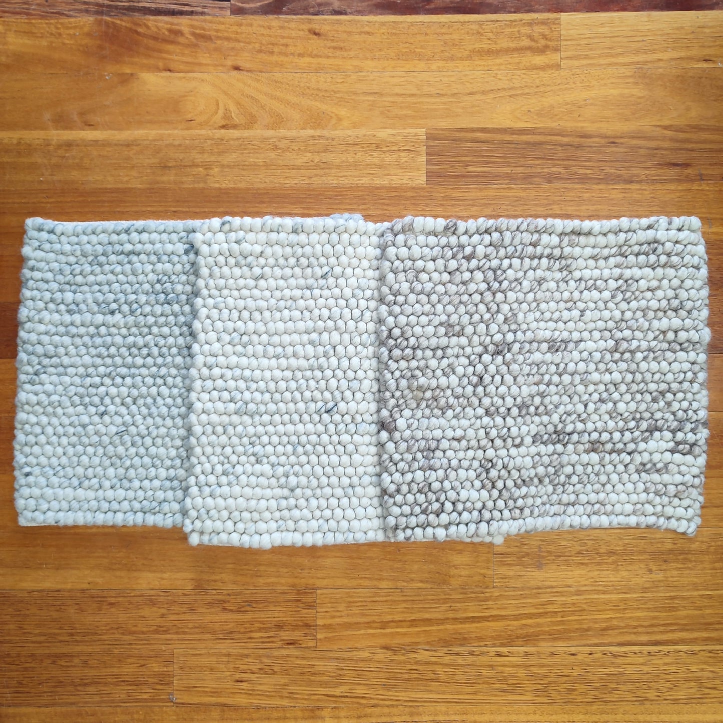 Chunky Hand Woven NZ Wool Pebble Rugs Beige