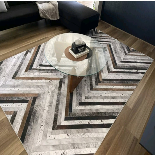 Natural Look Machine Washable Faux Cowhide Printed Rug