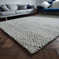 Hand Woven Wool Rug XL 200 x 290cm Ivory with Blue Dots